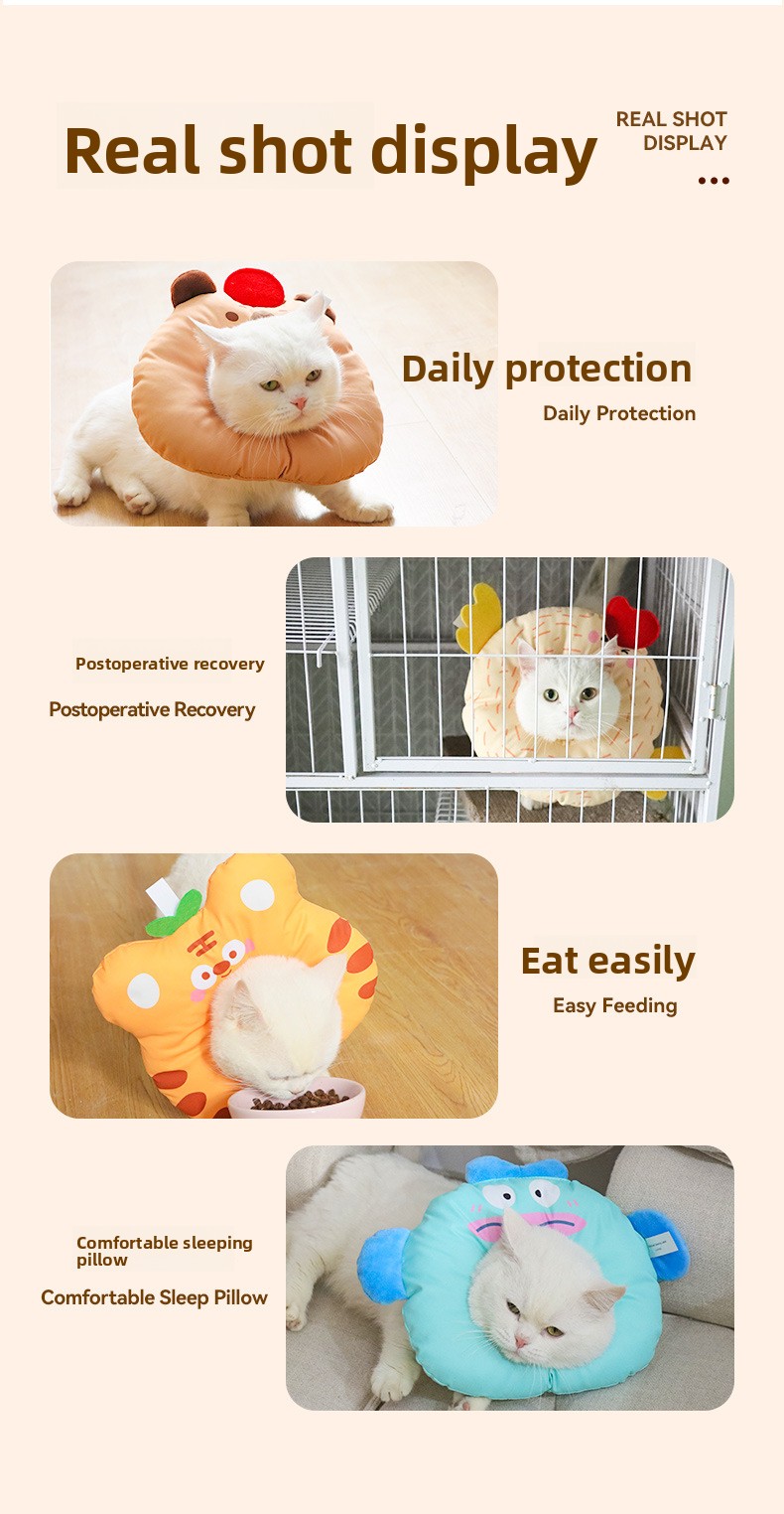 Soft Adjustable Elizabethan Collar for Cats - Anti-Lick, Post-Surgery, Grooming detail 11