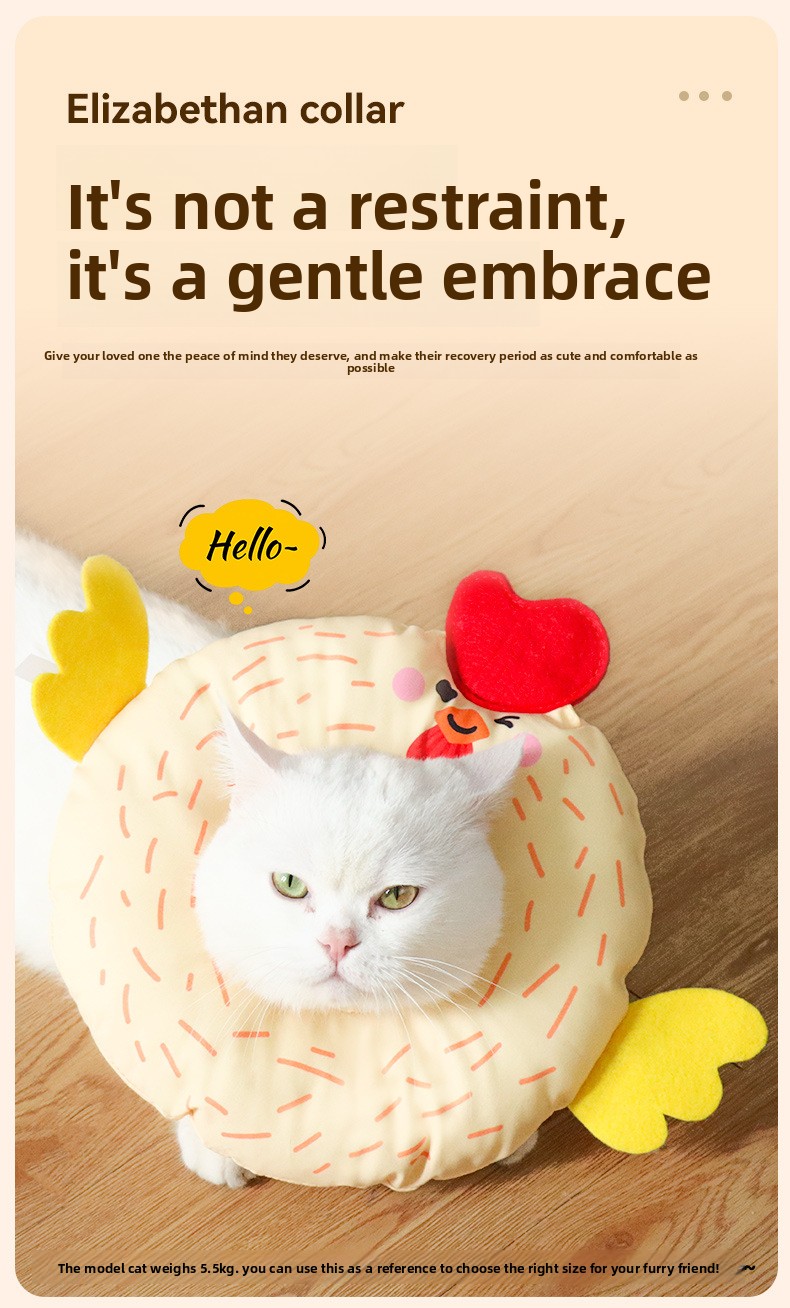 Soft Adjustable Elizabethan Collar for Cats - Anti-Lick, Post-Surgery, Grooming detail 3