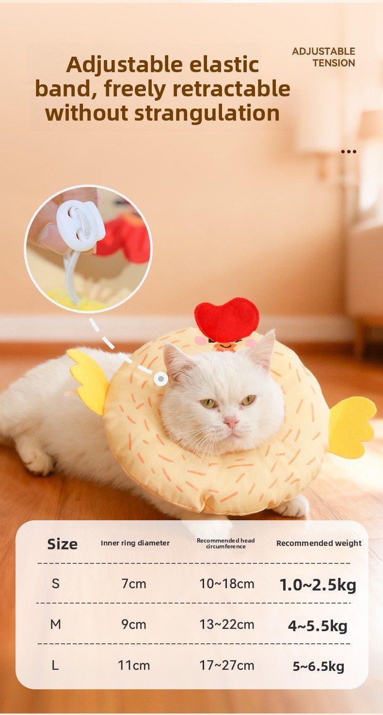 Soft Adjustable Elizabethan Collar for Cats - Anti-Lick, Post-Surgery, Grooming detail 8