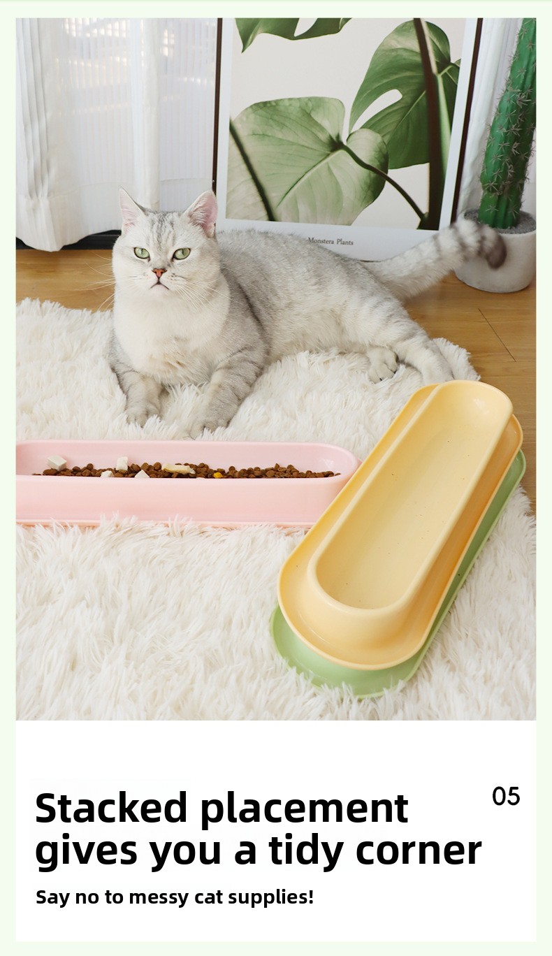 Ant-Proof Long Cat Bowl for Multi-Cat Feeding detail 10