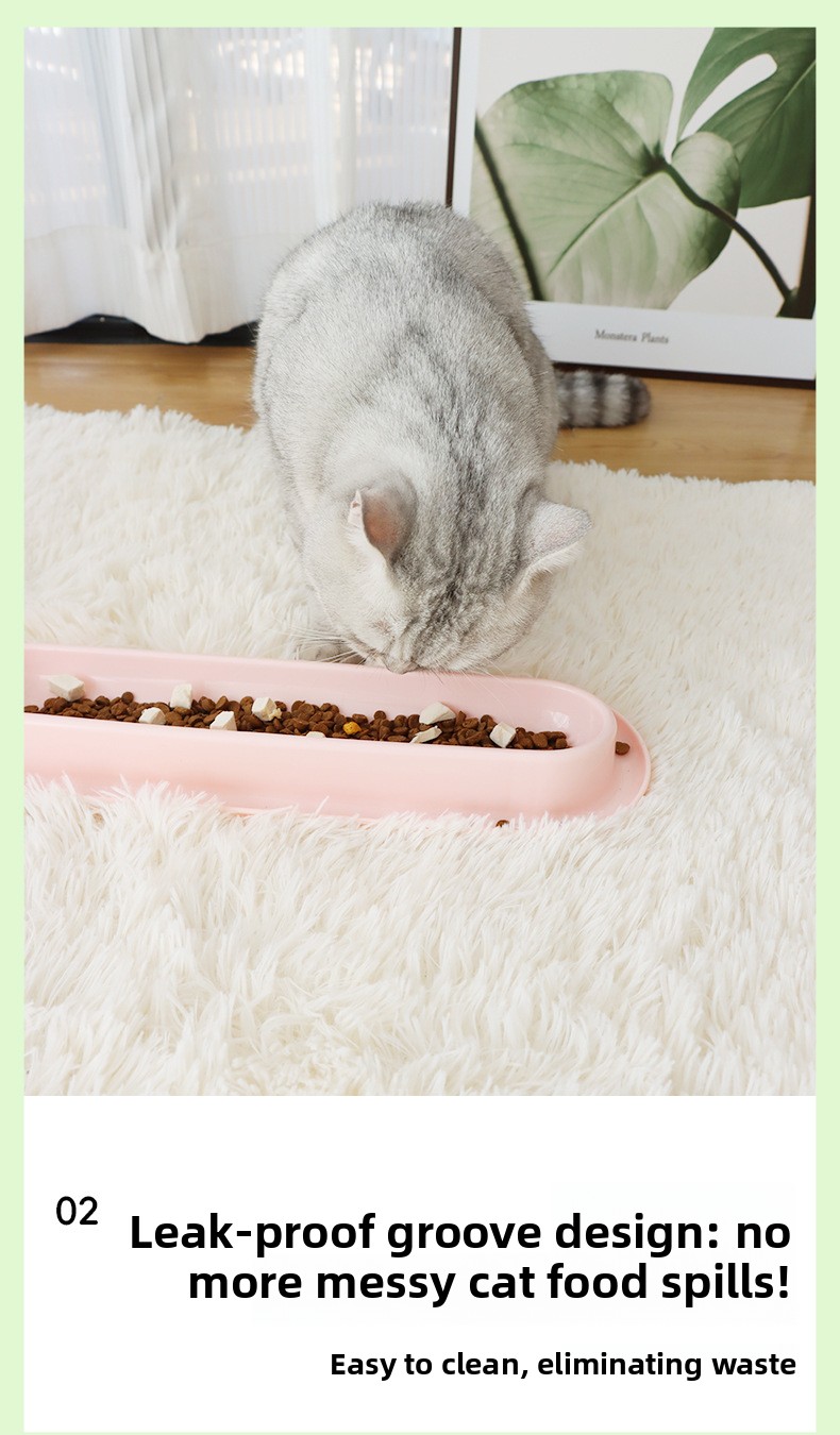 Ant-Proof Long Cat Bowl for Multi-Cat Feeding detail 7