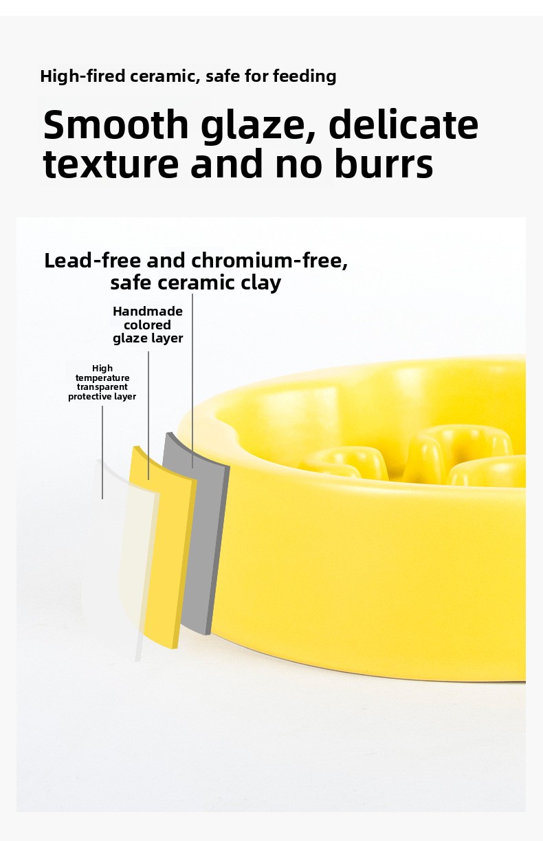 Ceramic Slow Feed Bowl for Dogs and Cats - Anti-Tipping, Large Capacity detail 9